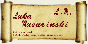 Luka Mušurinski vizit kartica